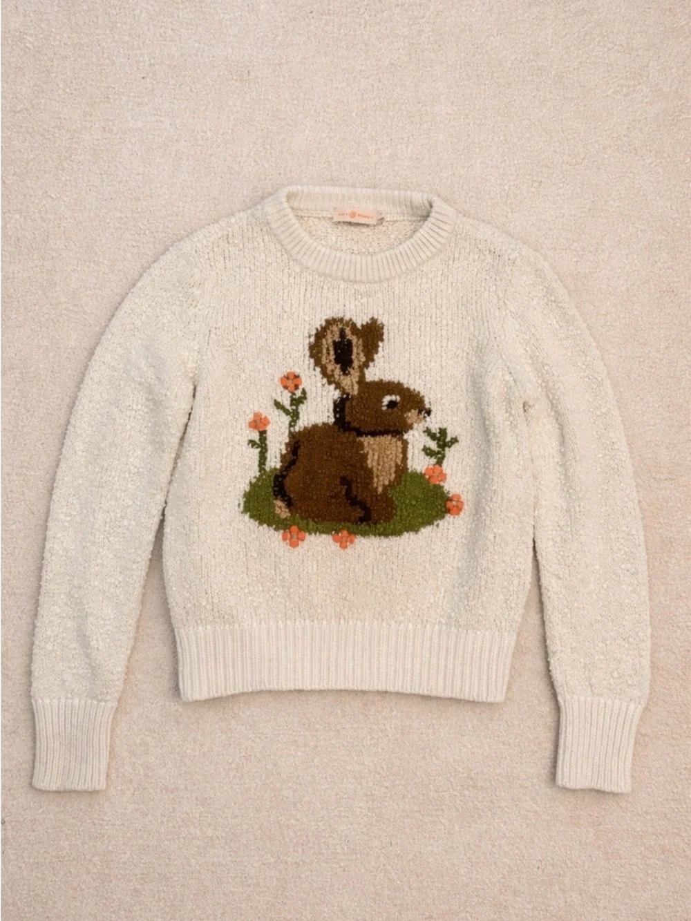 Tory Burch Bunny Intarsia Sweater Pullover Small Petite